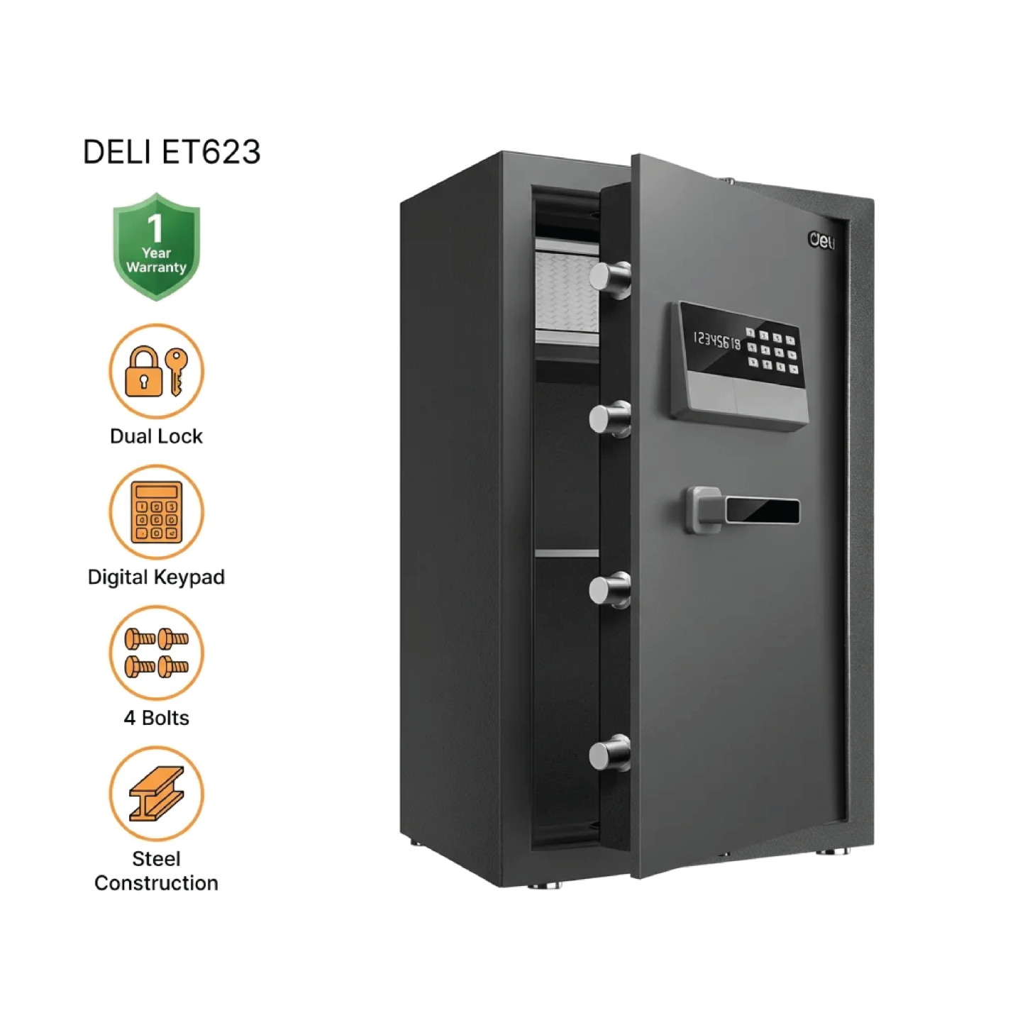 DEL 623 Security Safe - 480W x 400D x 795H mm