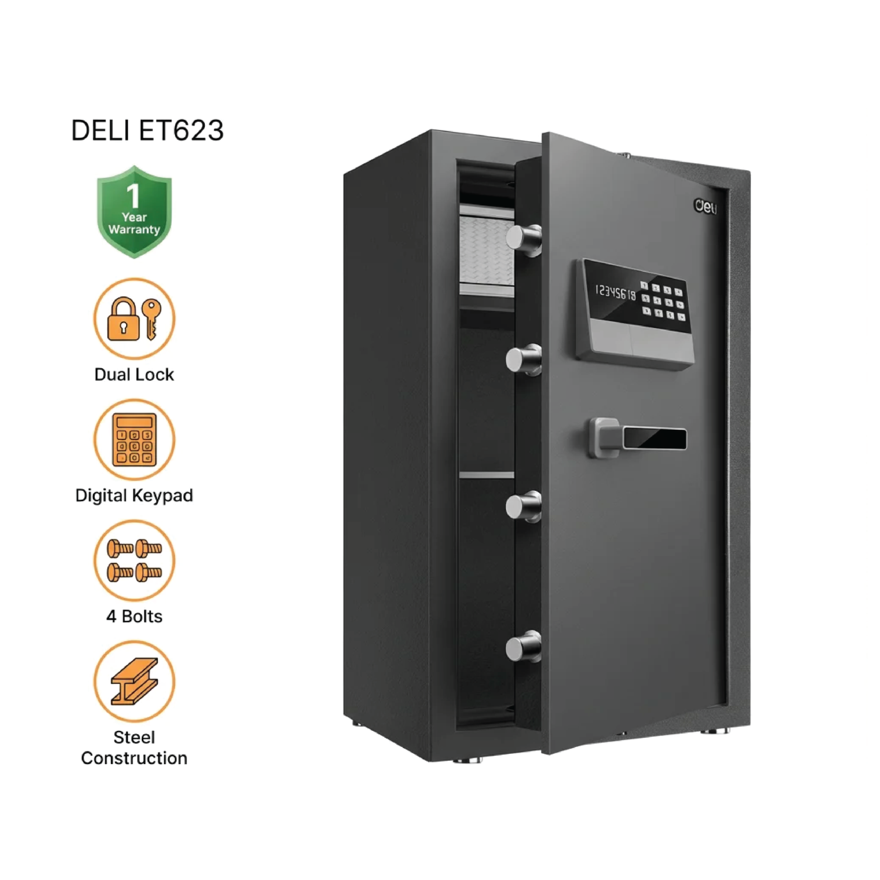 DEL 623 Security Safe - 480W x 400D x 795H mm