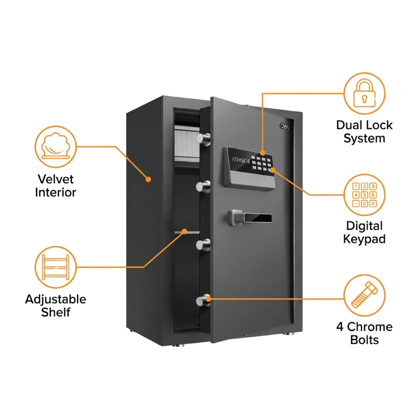 DEL 623 Security Safe - 480W x 400D x 795H mm