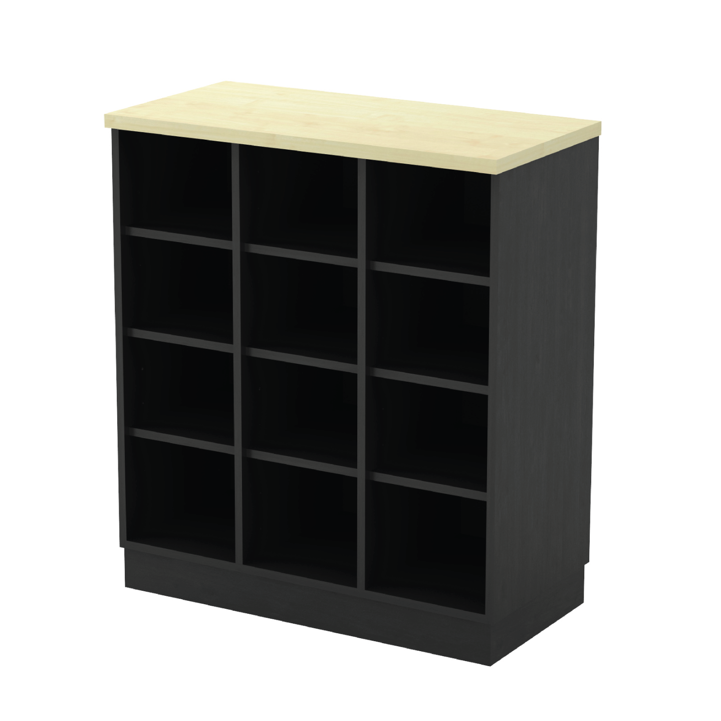 Pigeon Hole Low Cabinet - Maple (T) 910H mm