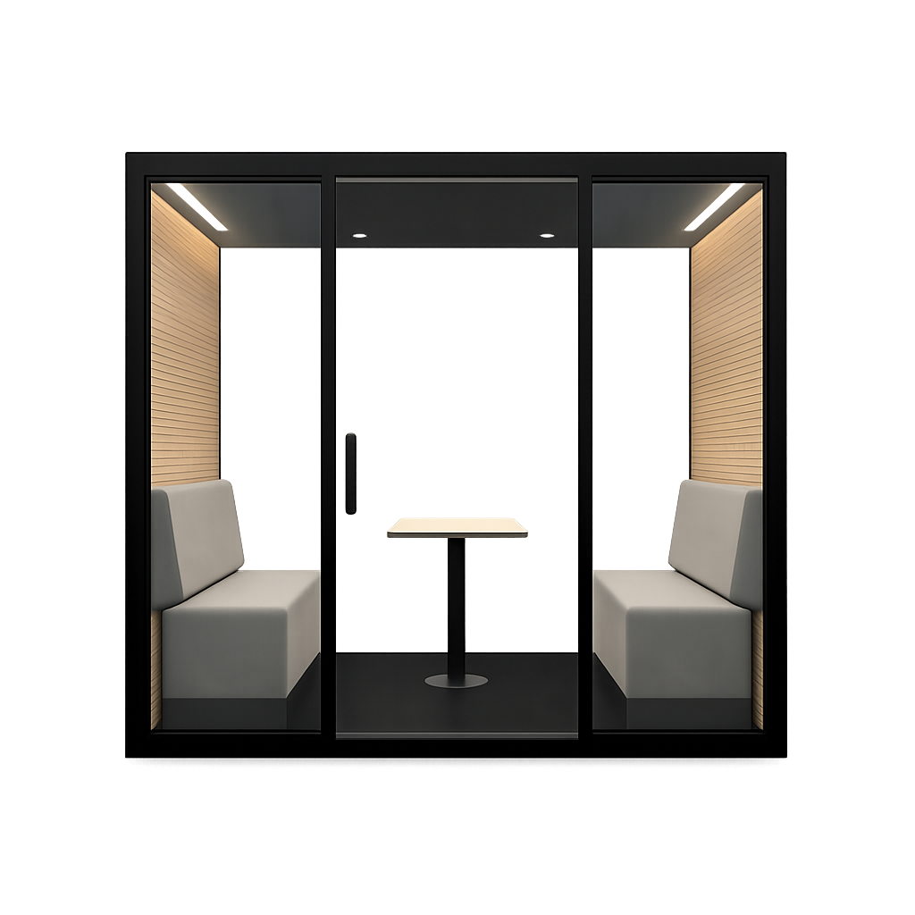TEAM Pod - Office Tele-Booth | Office Phone Booth - For 2 - 4 Seater (Kindly contact us before order)-SUPREME OFFICE FURNITURE SYSTEM SDN BHD