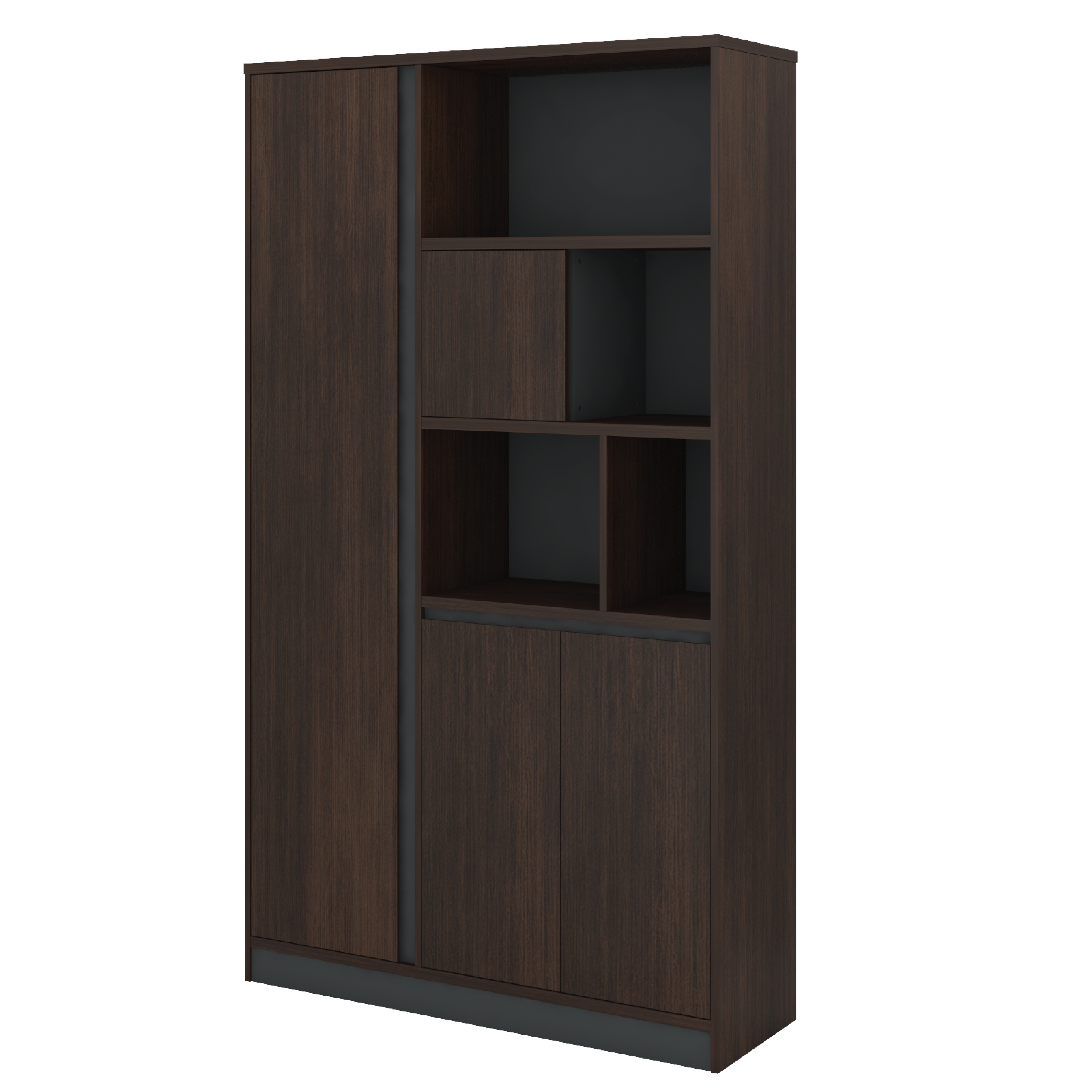 ATLAS Open Shelf + Sliding Door + Swinging Door High Cabinet (without lock) 