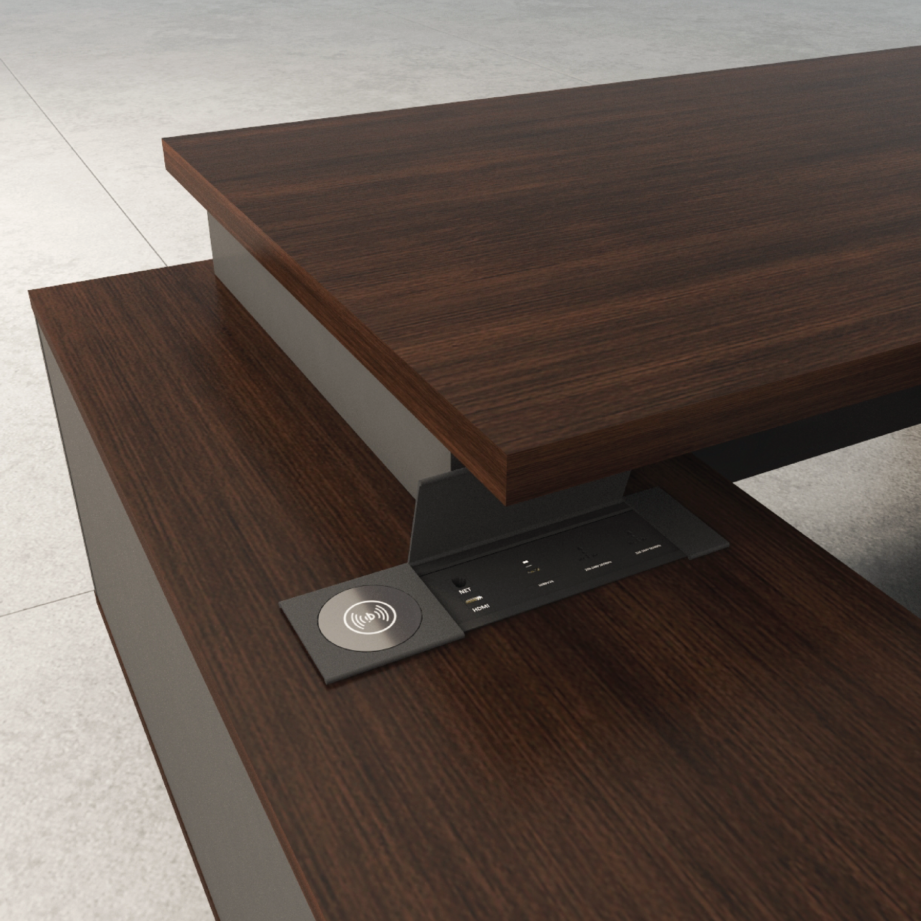 ATLAS Director Desk - Double Side Low Cabinet