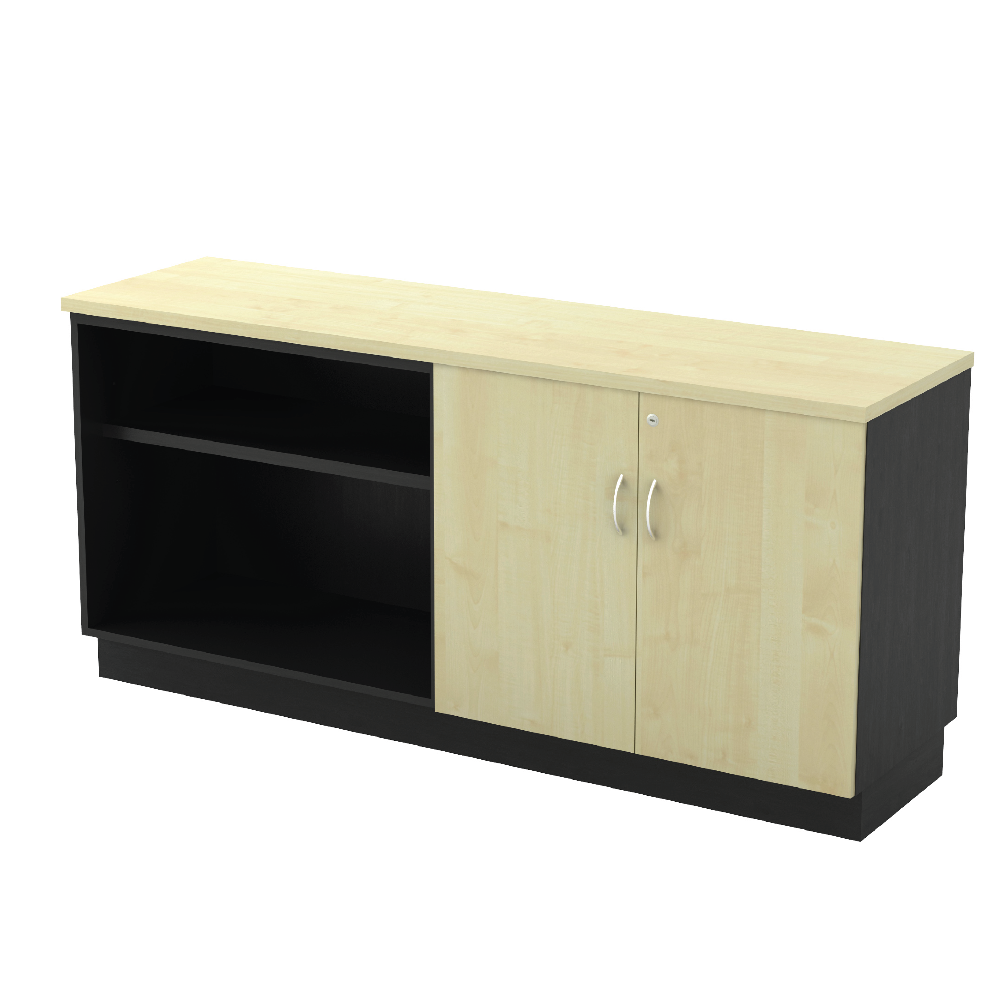 Open Shelf + Swinging Door Low Cabinet - MAPLE (T)