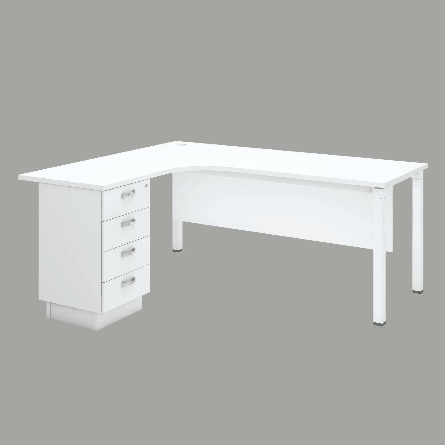 L-Shape Office Desk with 4 Drawer Fixed Pedestal (UT)