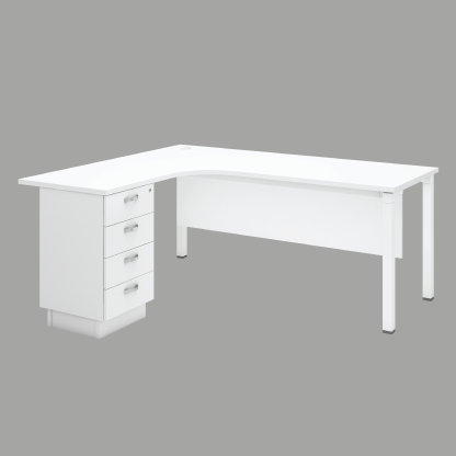 L-Shape Office Desk with 4 Drawer Fixed Pedestal (UT)