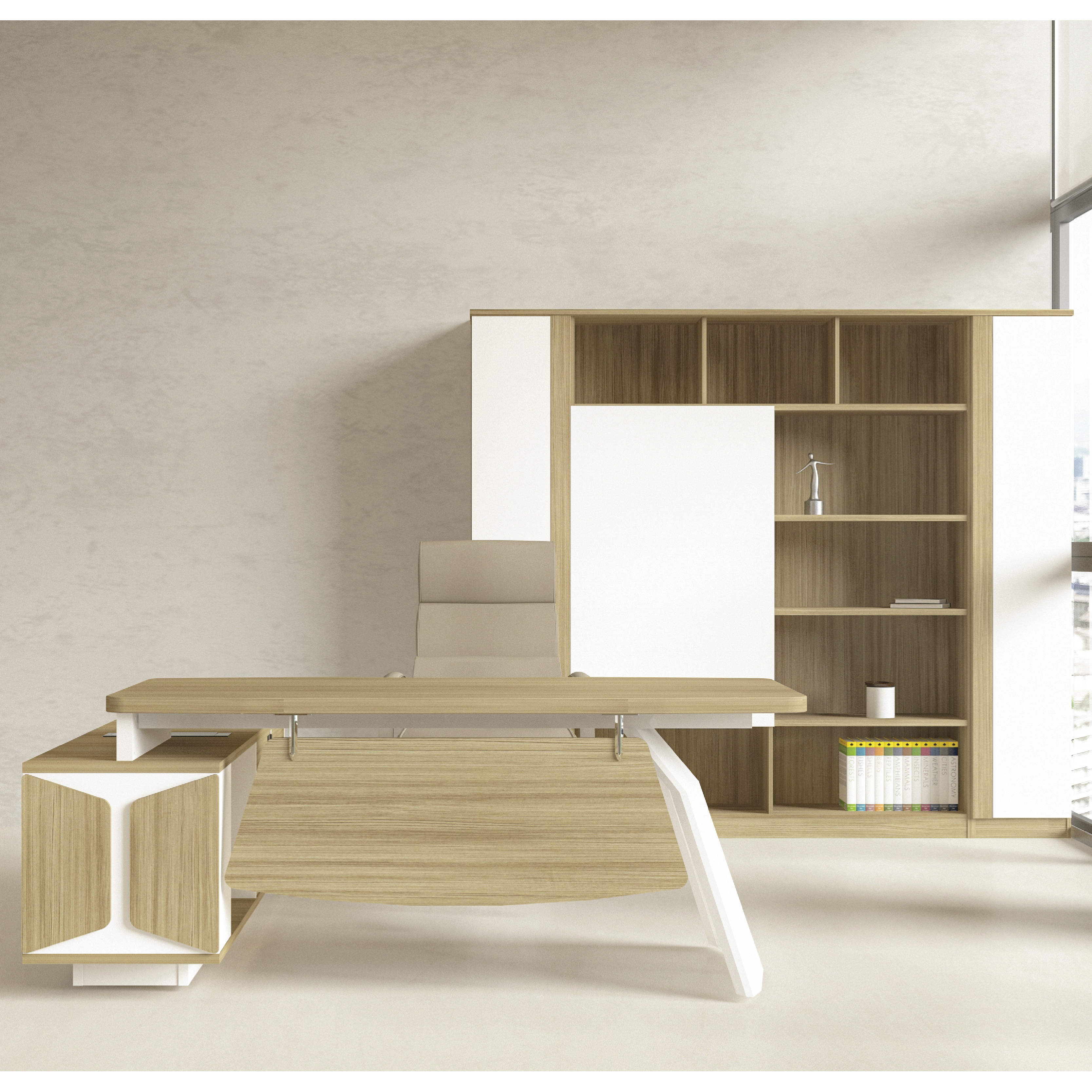 TENSOR Open Shelf + Sliding Door + Swinging Door High Cabinet - ZEN (V) - 2110H mm