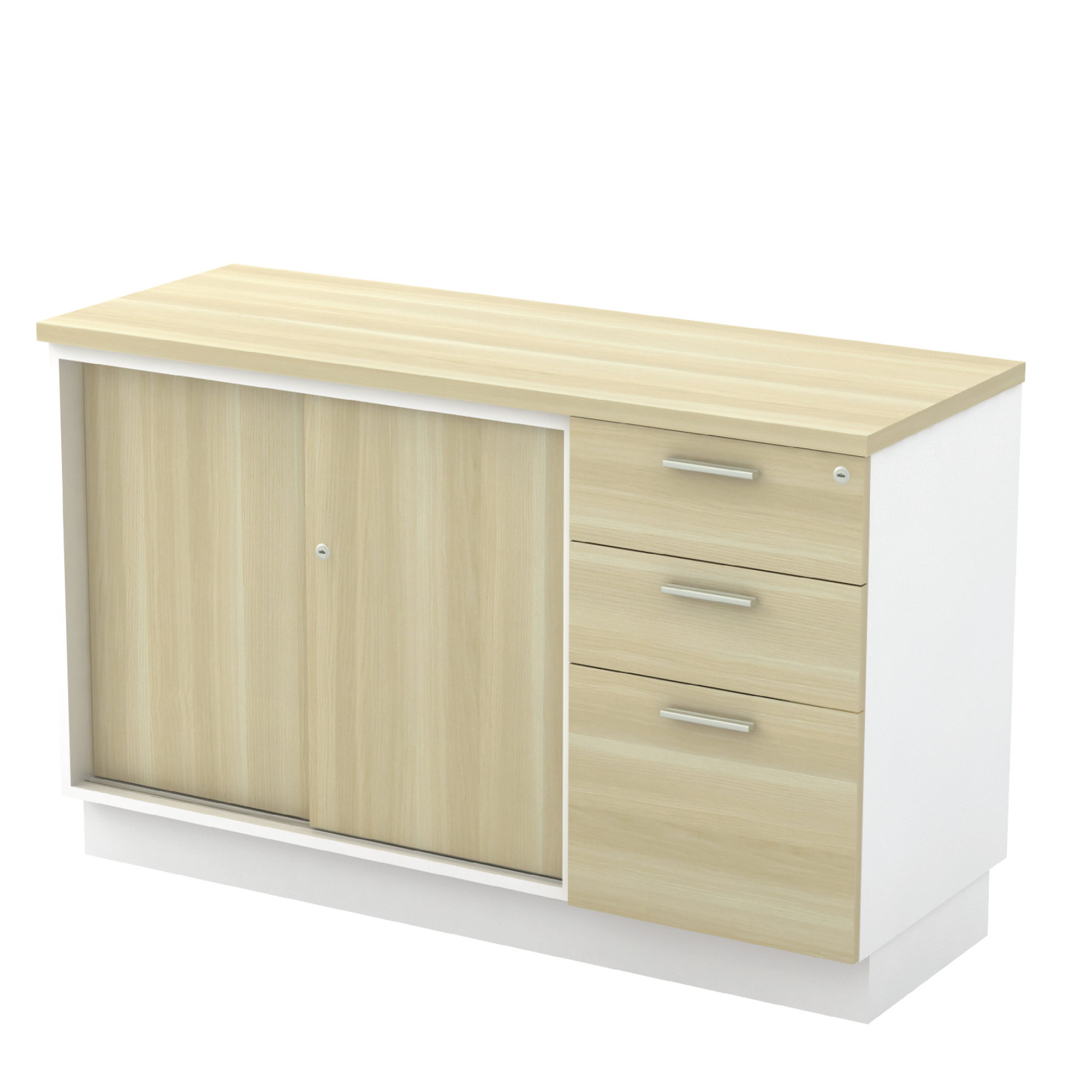 Executive Work Table Set with Side Cabinet + Side Discussion Table (B)