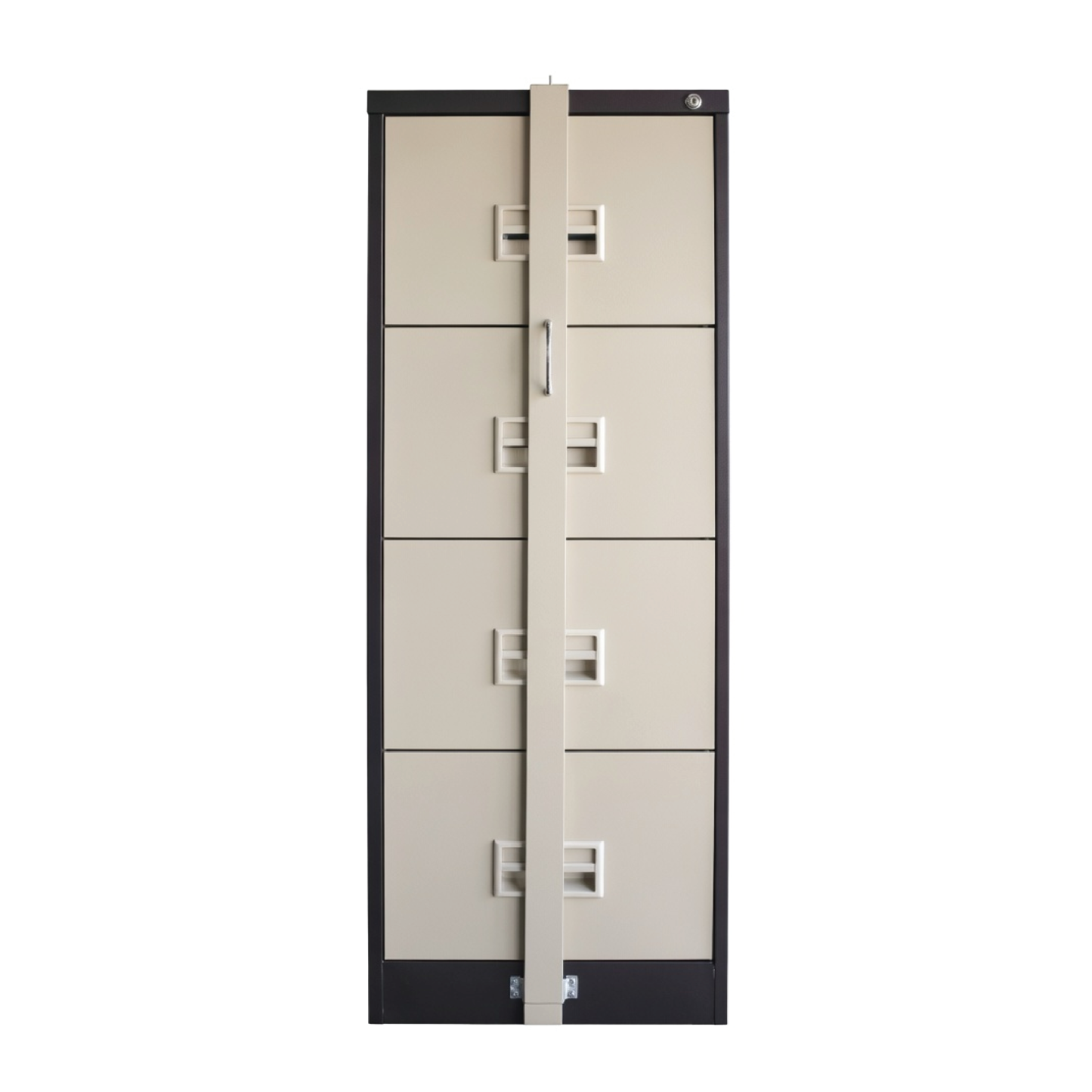 4 Drawer Filing Cabinet with Recess Handle + Locking Bar