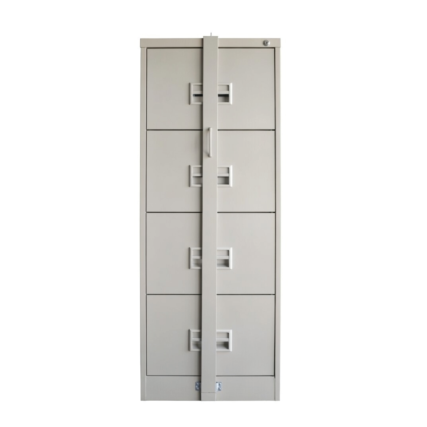 4 Drawer Filing Cabinet with Recess Handle + Locking Bar