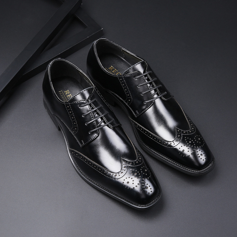 商务雕花布洛克英伦真皮正装皮鞋