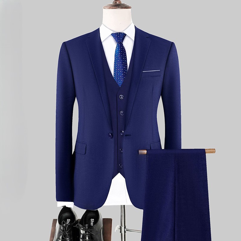 平駁領單粒扣西裝三件套