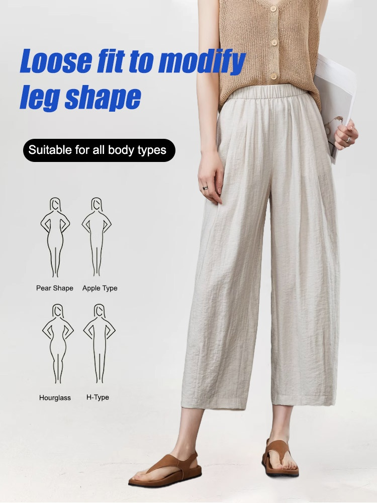 Slimming and versatile linen straight pants