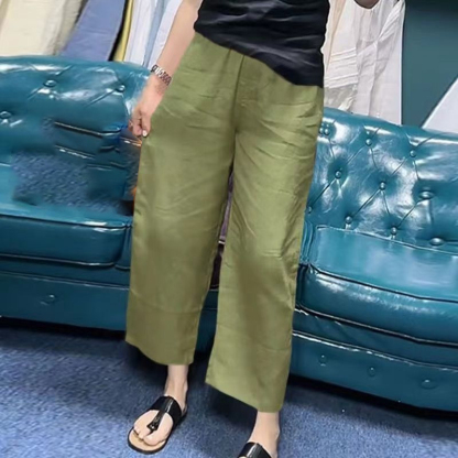 Slimming and versatile linen straight pants