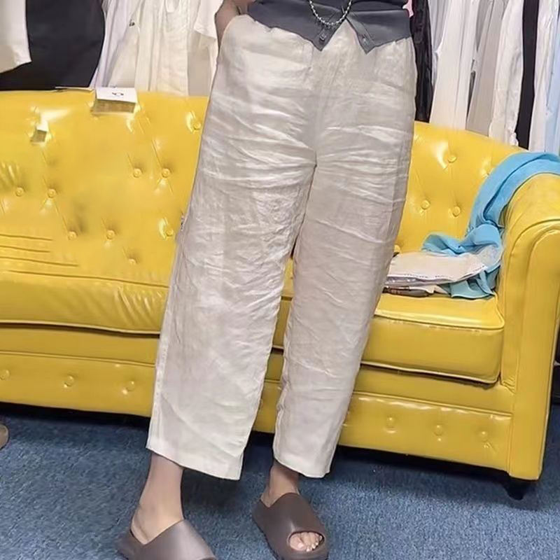 Slimming and versatile linen straight pants