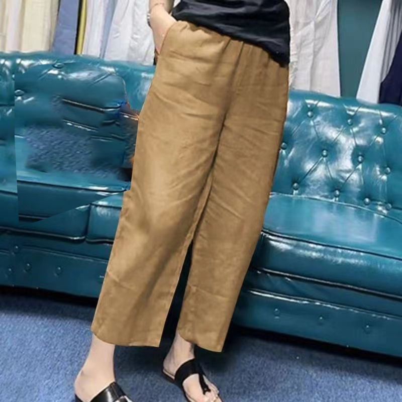 Slimming and versatile linen straight pants