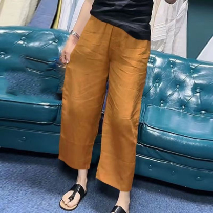 Slimming and versatile linen straight pants