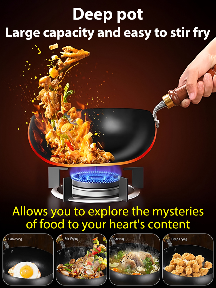 [Uncoated healthy pot] Traditional Forged Big-Belly Pot