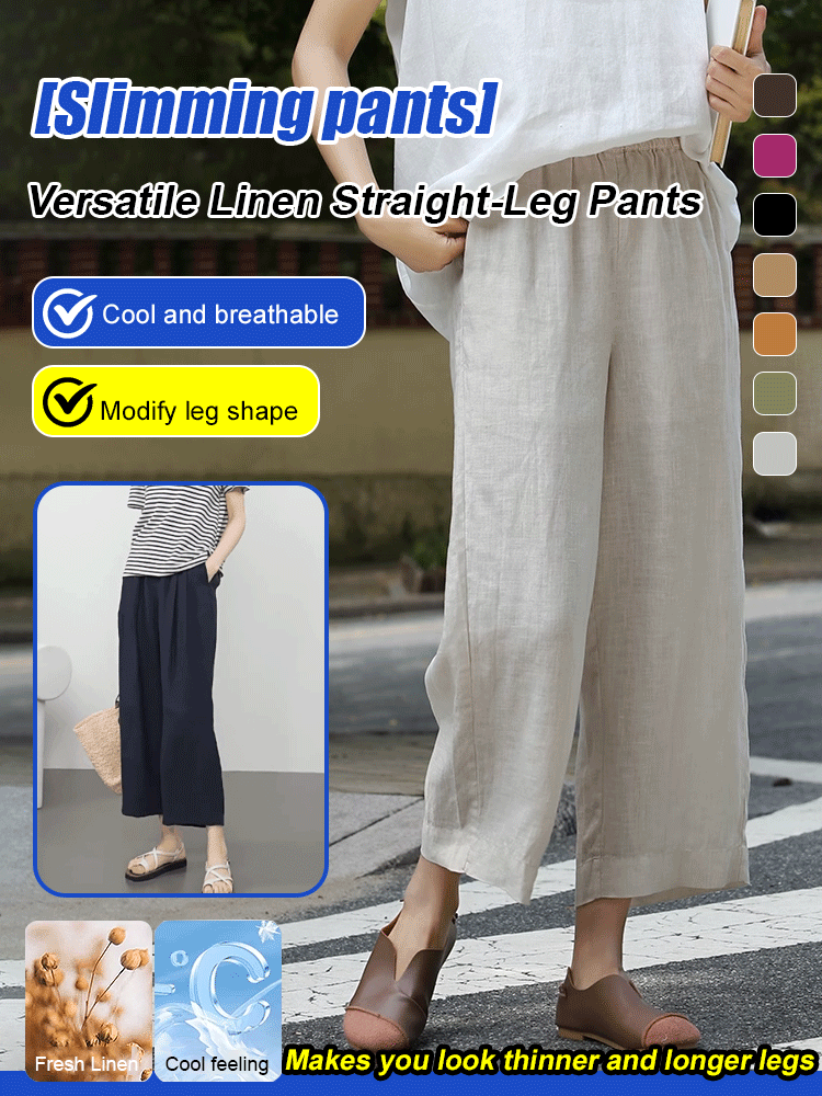 Slimming and versatile linen straight pants