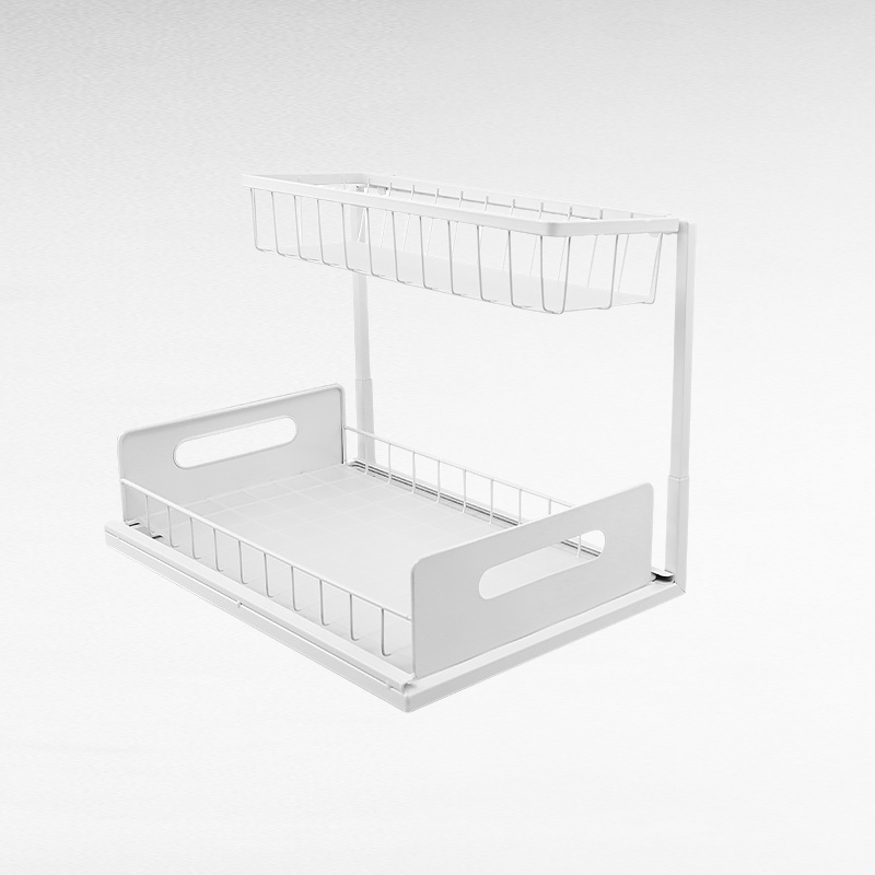 Double-layer pull-out multifunctional storage rack