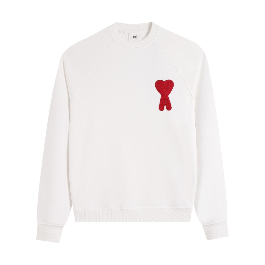 AMI PARIS ハート ロゴ コットン 刺繍 長袖 Tシャツ★人気★