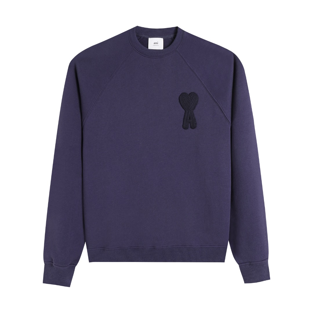 AMI PARIS ハート ロゴ コットン 刺繍 長袖 Tシャツ★人気★