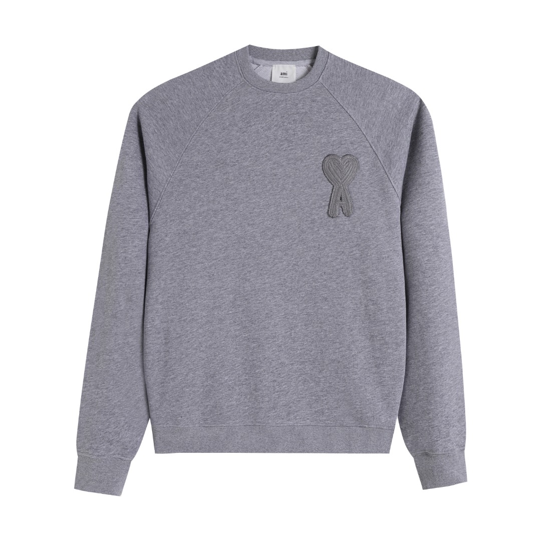 AMI PARIS ハート ロゴ コットン 刺繍 長袖 Tシャツ★人気★