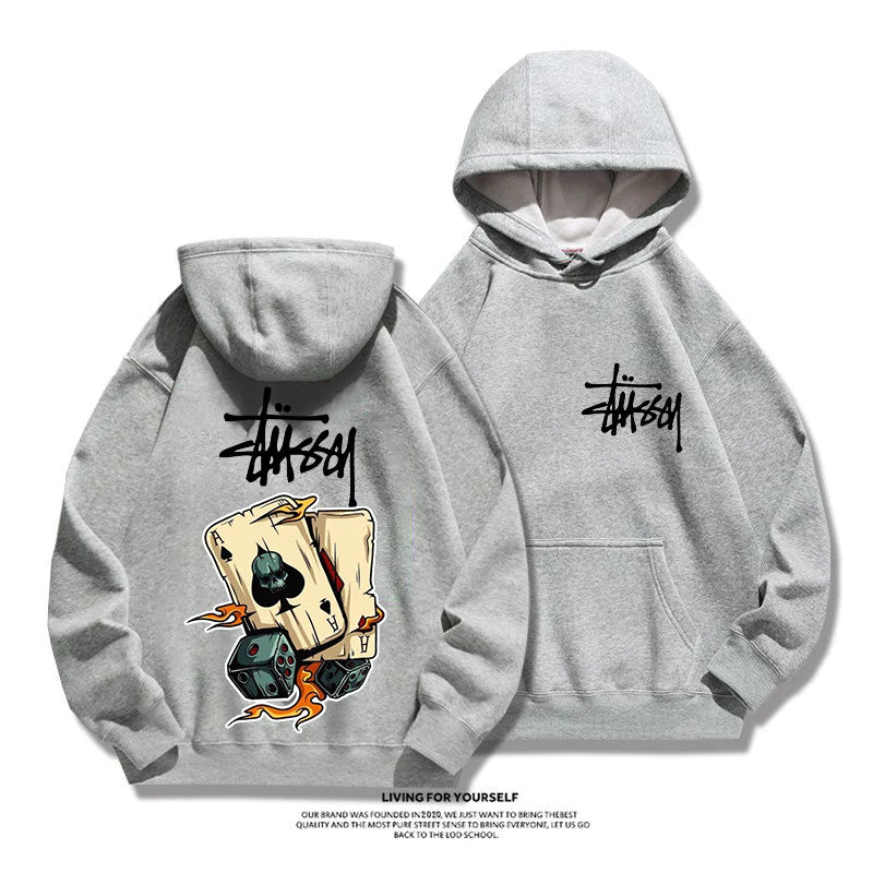STUSSY Ace of Spades casual hoodie
