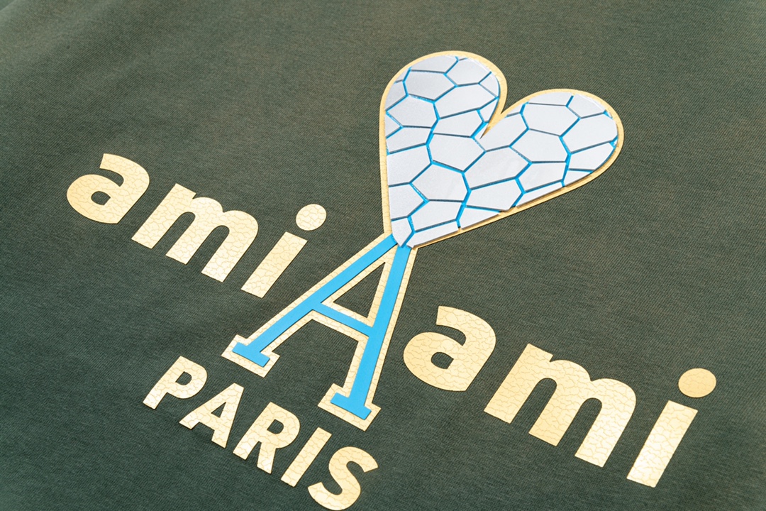 AMI PARIS ハート ロゴ コットン 刺繍 長袖 Tシャツ★人気★