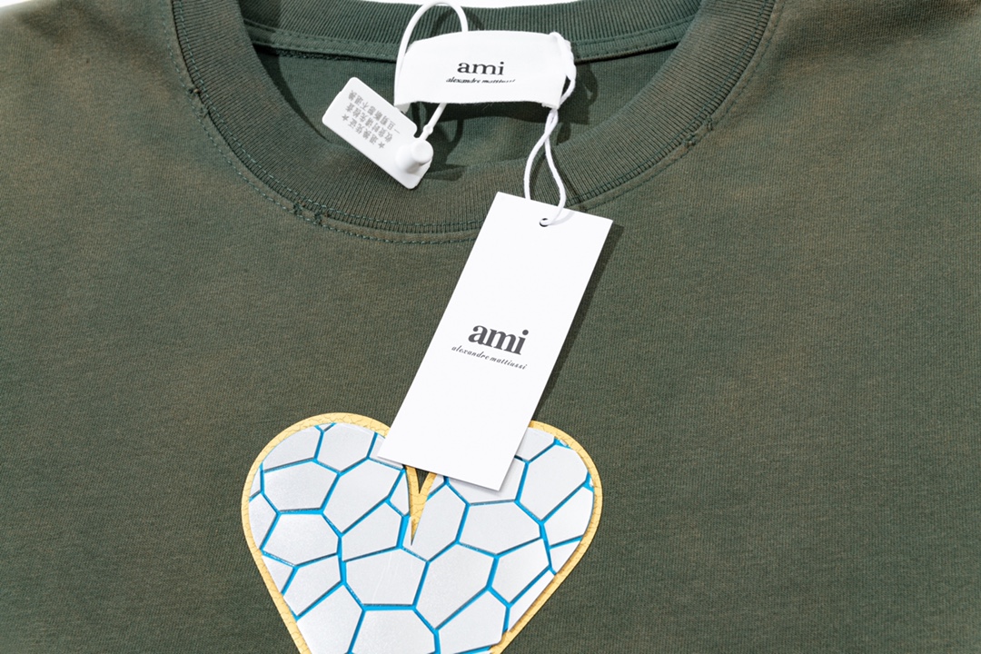 AMI PARIS ハート ロゴ コットン 刺繍 長袖 Tシャツ★人気★