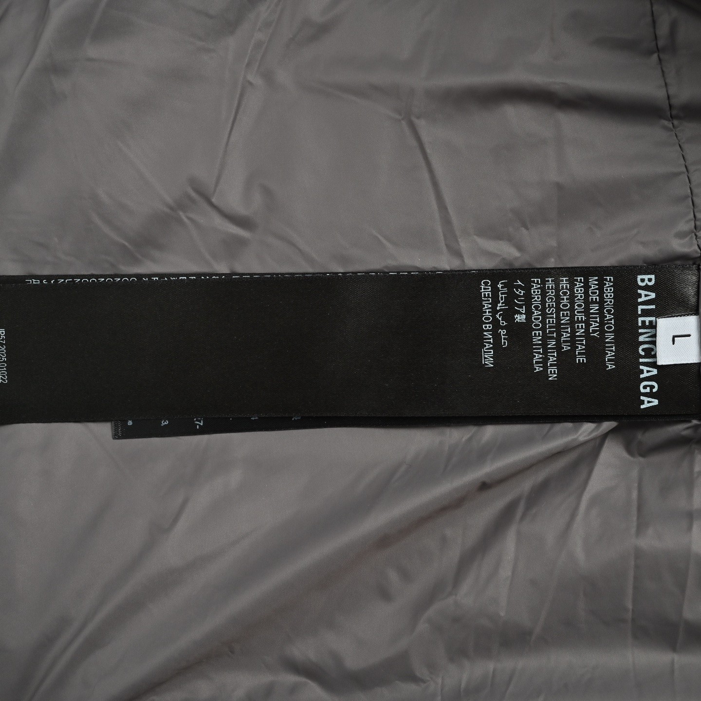 Balenciaga バレンシアガ リングロゴ ハイネック ダウンジャケット ダークグレー ブラック