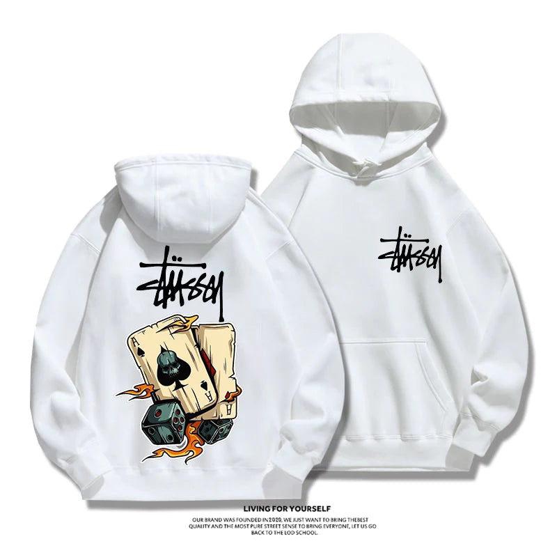 STUSSY Ace of Spades casual hoodie