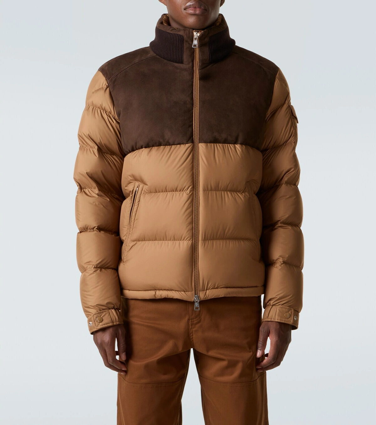 【MONCLER全国送料無料】Moncler Cheverny suede-trimmed down jacket