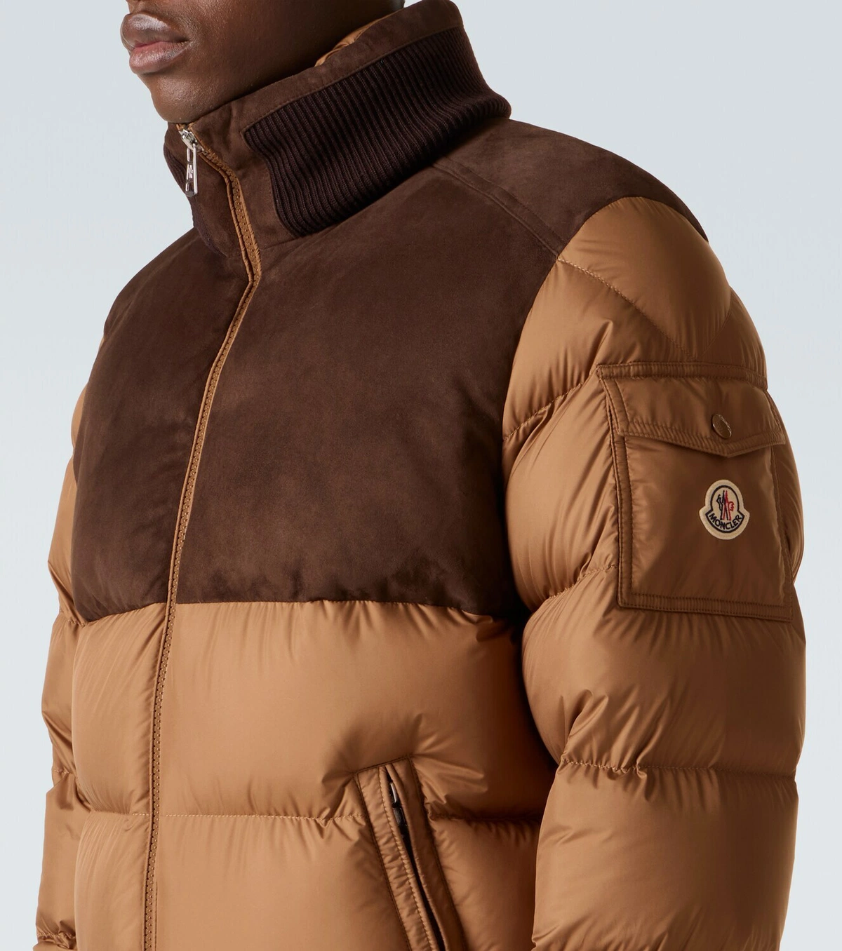 【MONCLER全国送料無料】Moncler Cheverny suede-trimmed down jacket