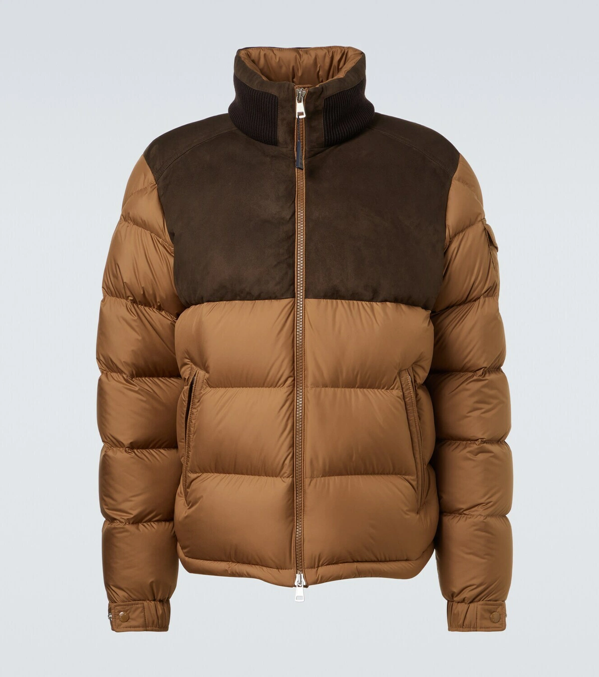 【MONCLER全国送料無料】Moncler Cheverny suede-trimmed down jacket