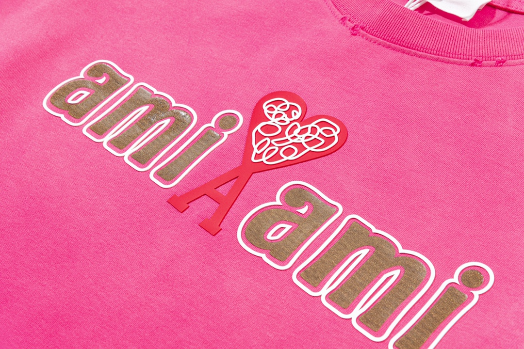 AMI PARIS ハート ロゴ コットン 刺繍 長袖 Tシャツ★人気★