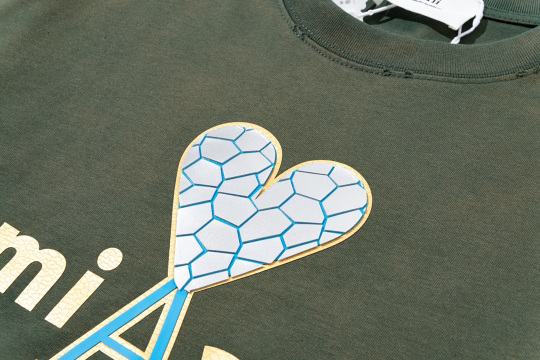 AMI PARIS ハート ロゴ コットン 刺繍 長袖 Tシャツ★人気★