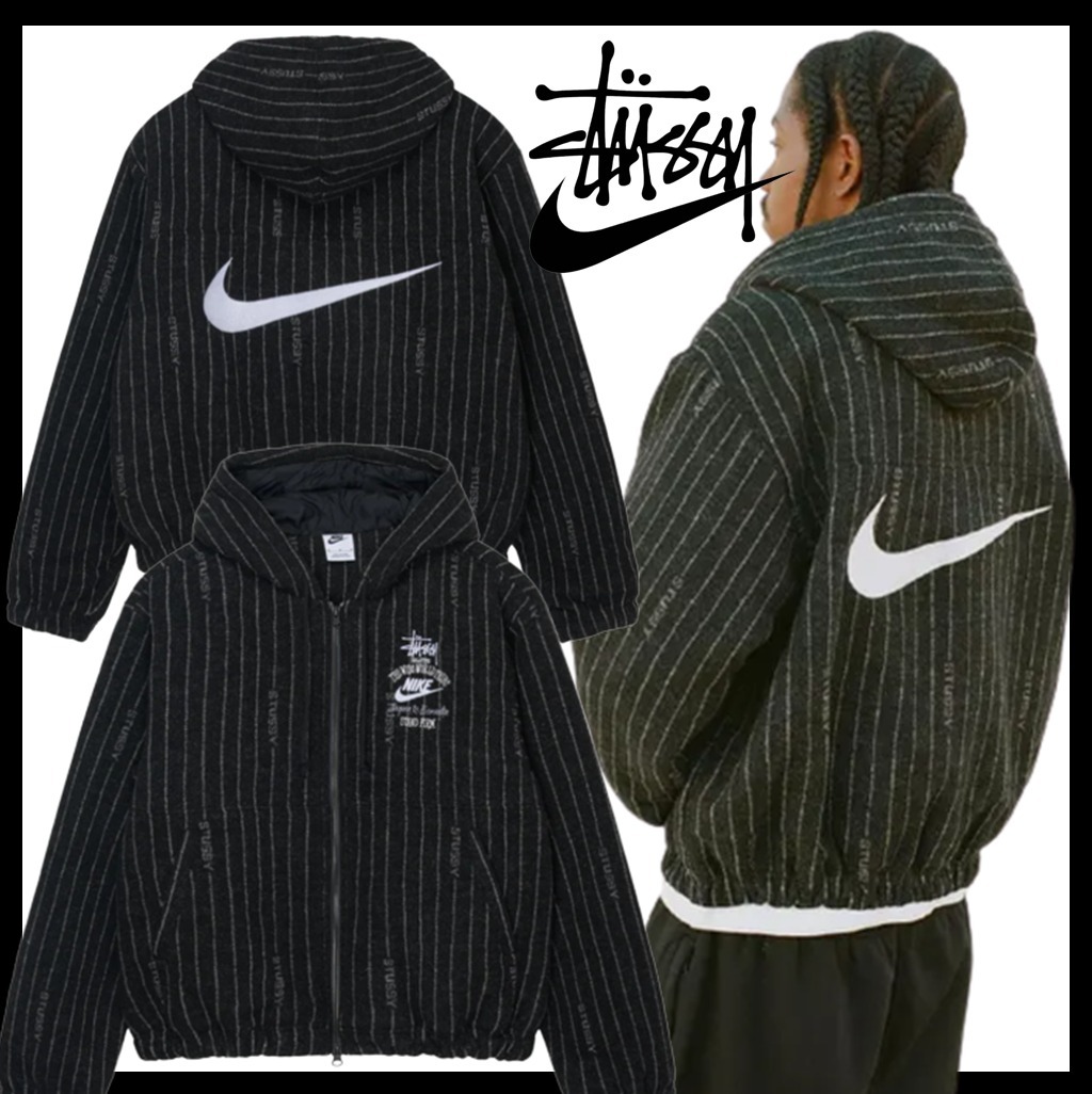 ★関税込★Stussy★STUSSY & NIKE STRIPE WOOL JACKET★
