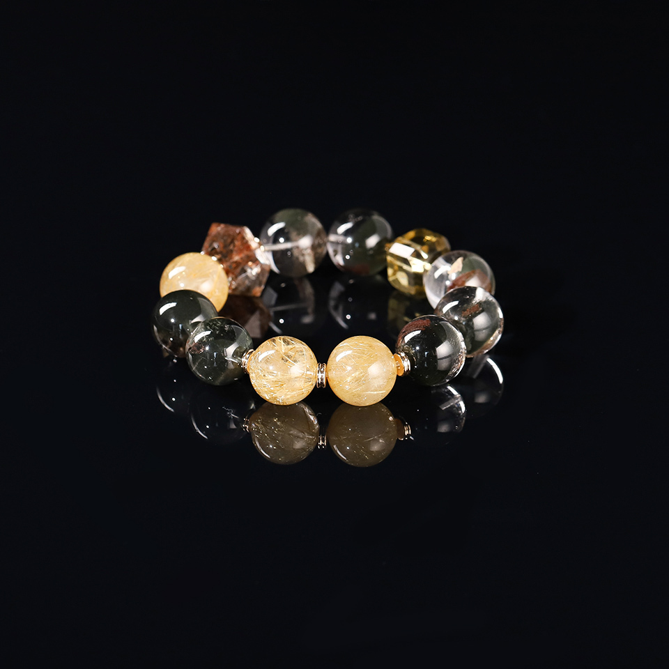 财富显化・聚宝盆｜绿幽灵发晶手串