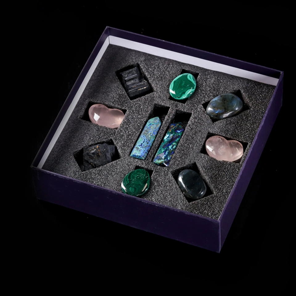 精品五宝・五行原石疗愈阵｜水晶套组