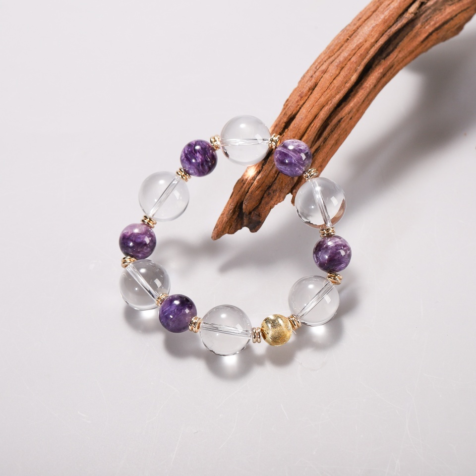 女主魅力丨列姆白水晶＆紫龙晶 手串