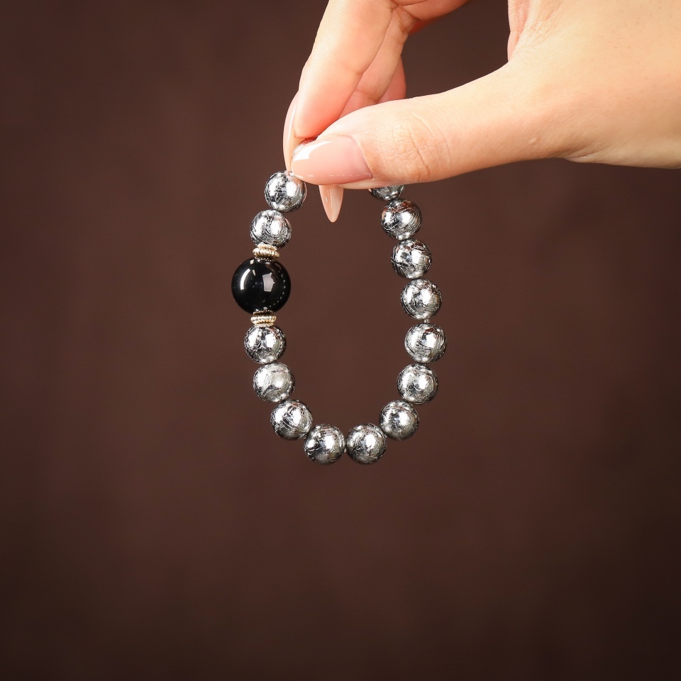 【愈】星核双生丨天铁＆黑陨石 手串