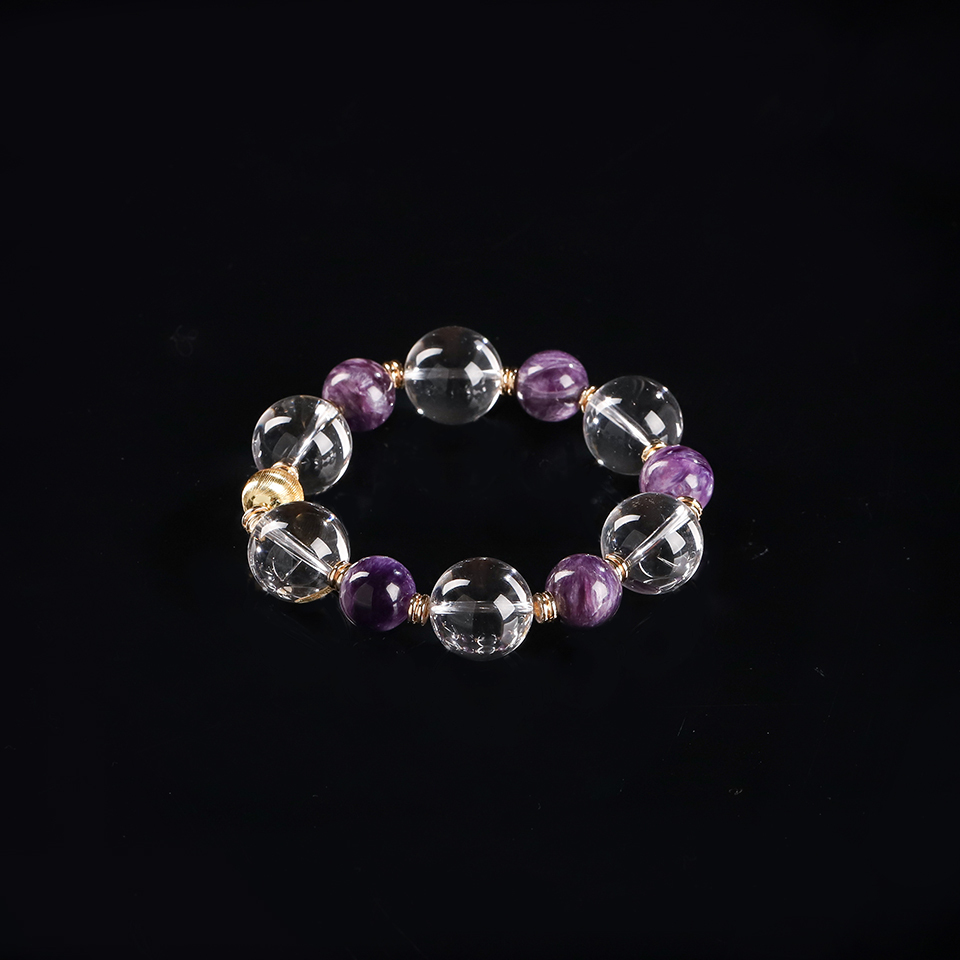 女主魅力丨列姆白水晶＆紫龙晶 手串