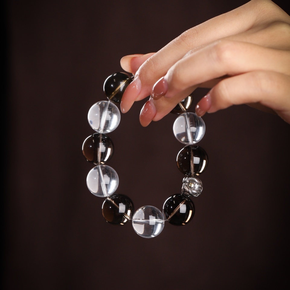 【礼】醒狮茶珀丨列姆白＆茶晶 手串