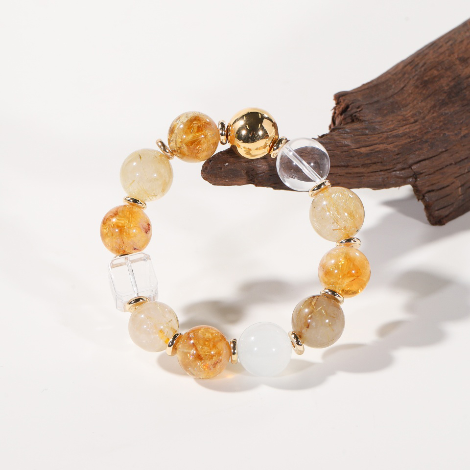 显化聚宝丨金发晶设计款 手串