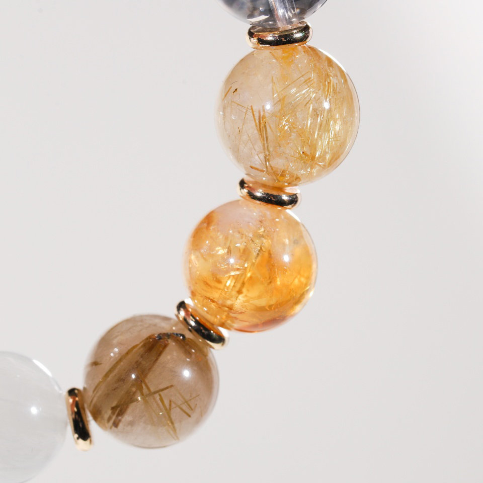 显化聚宝丨金发晶设计款 手串