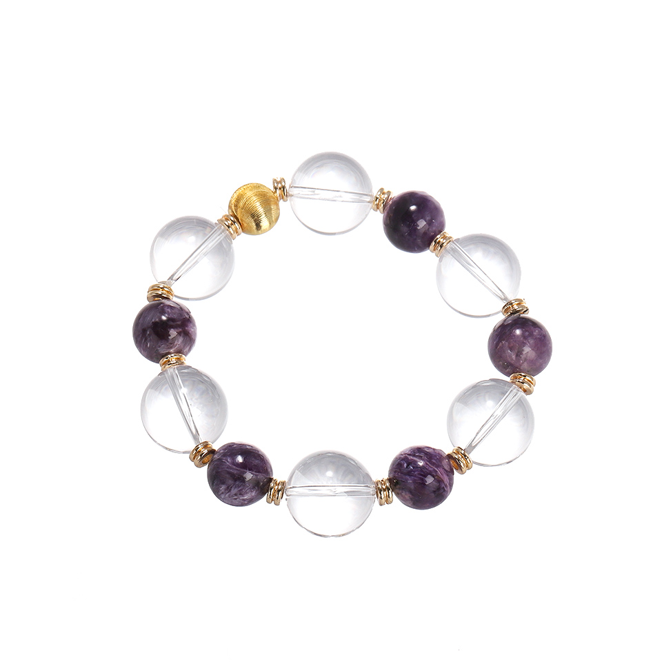 女主魅力丨列姆白水晶＆紫龙晶 手串