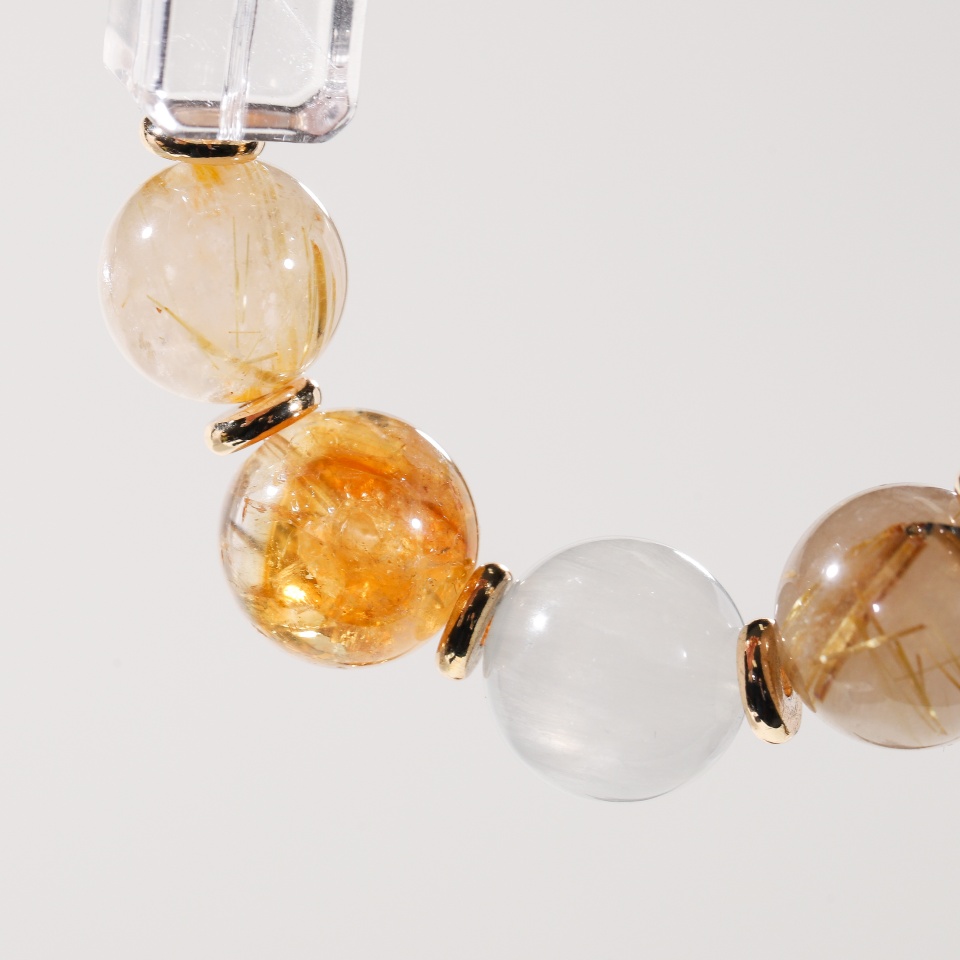 显化聚宝丨金发晶设计款 手串