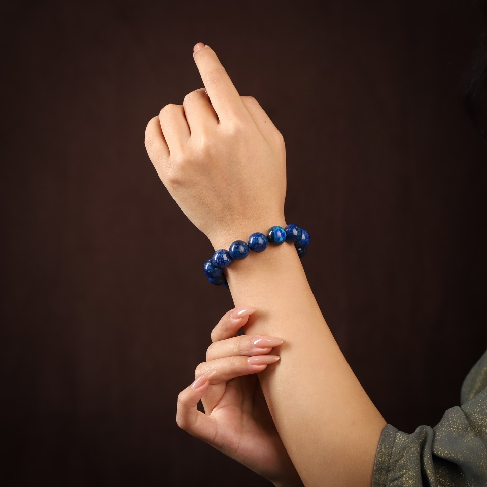 【愈】靛蓝链接丨蓝铜矿 手串