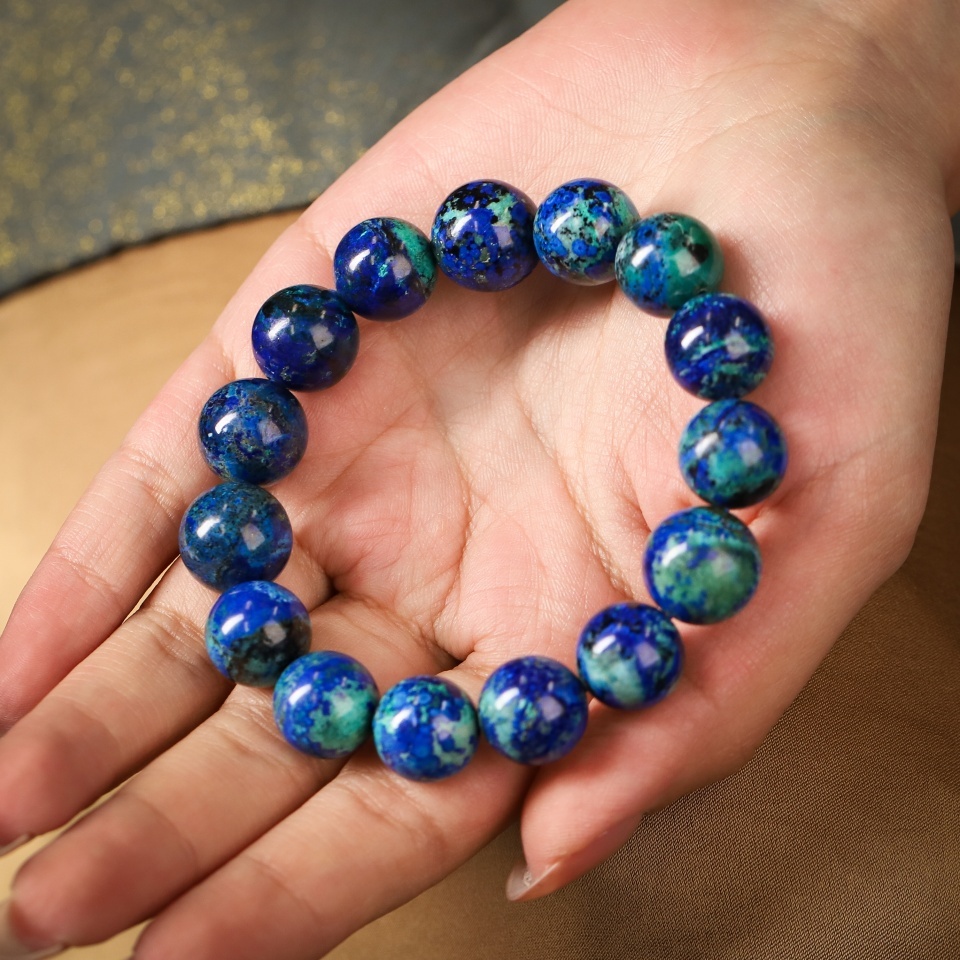 【愈】靛蓝链接丨蓝铜矿 手串